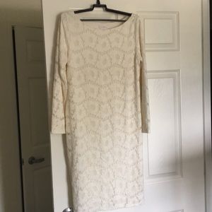 Cream Maternity Lace Dress